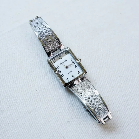 y2k silver rectangle stainless steel vintage quartz watch - Picture 9 of 9